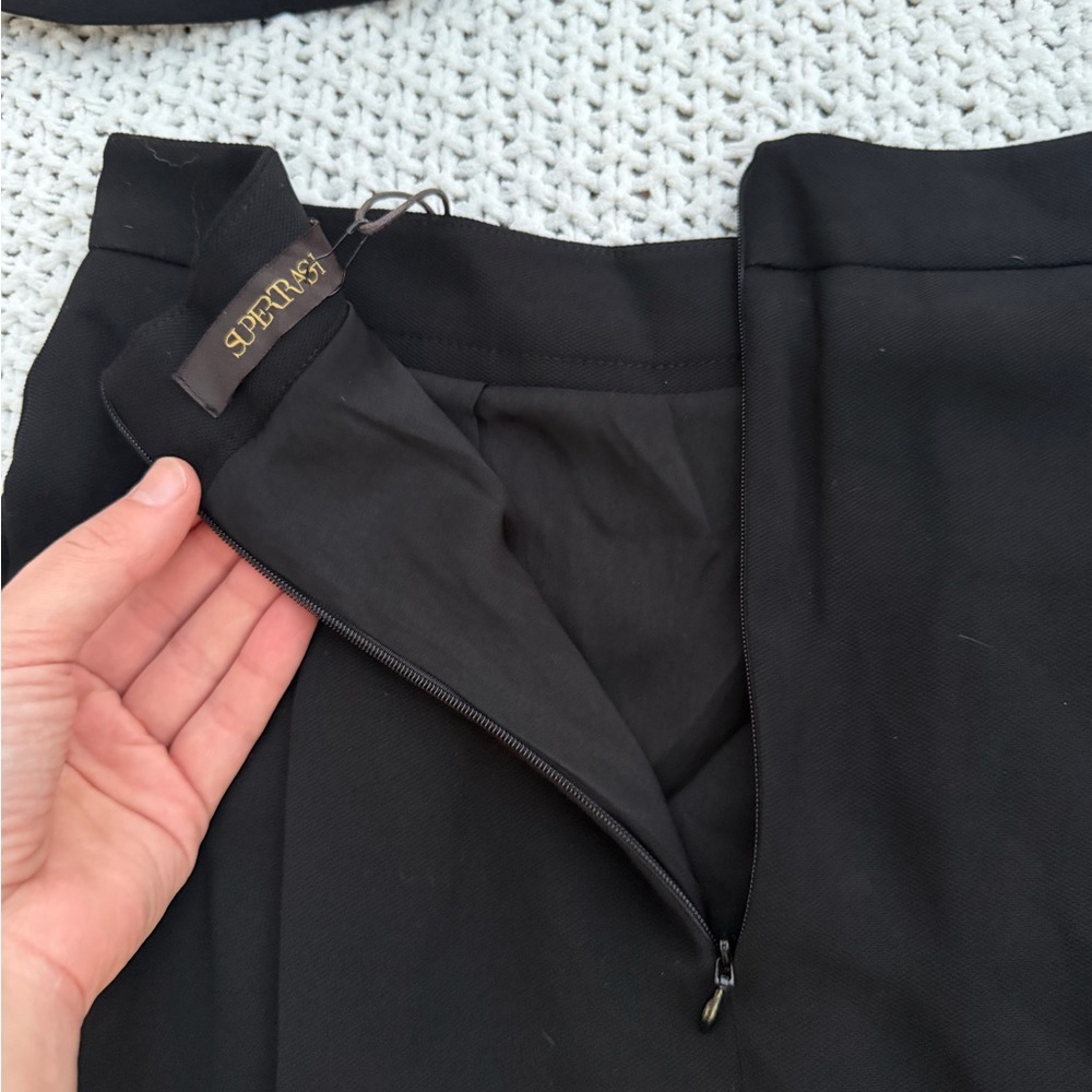 NWT Supertrash Black Top & Skirt Matching Set with Silver Ring Detail Size XS 34 - Picture 6 of 7